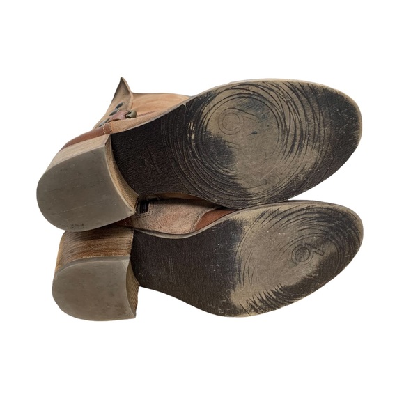 Anthropologie Sixtyseven Leather Boots Lagenlook Tan Cognac suede Spain 38 / 7 - Picture 6 of 8